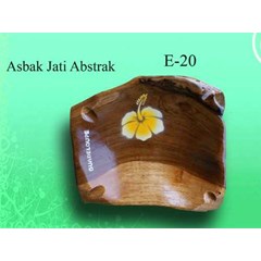 mangkok jati abstrak bunga