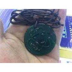 kalung quantum pendant hijau bening