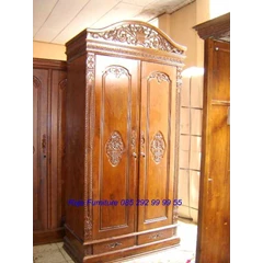 almari pakaian jati rahwana pintu 2