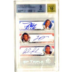 dwigh howard, luol deng, andre iguodala rc upperdeck sp authentic 2004-05 triple signatures bgs 9