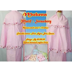 mukena strawbery untuk anak