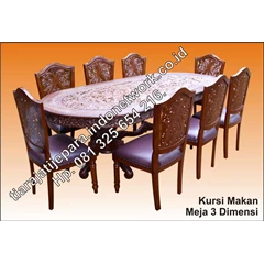 kursi makan meja 3 dimensi