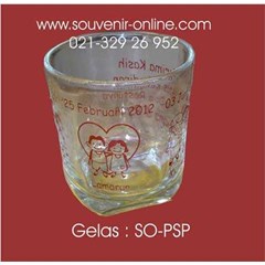 souvenir gelas kecil psp bening