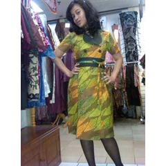 dress kerah siller bahan doby ( hijau)