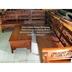 kursi tamu sudut bunga ketapang jati