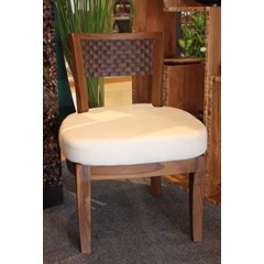 teak chair with coco mosaic details