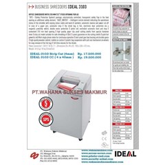 ideal 3103 office medium shredder ; penghancur kertas ideal 3103