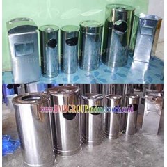 macam macam tempat sampah stainless | tempat sampah stainless steel | tong sampah stainless motif | asbak stainless | standing ashtray | tempat sampah stianless bulat dan kotak | bak sampah stainless gantung