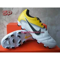 sepatu bola nike ctr360 libretto ii fg white/ black/ yellow/ mattesilver
