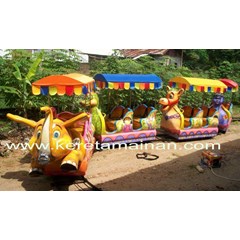kereta mini mainan full fiber dobel
