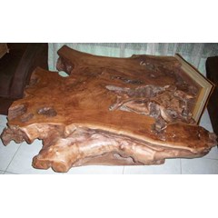 meja akar kayu jati