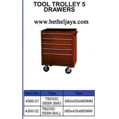 orange tool trolley 5 drawers tb-233c