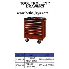 orange tool trolley 5 drawers tb-205b