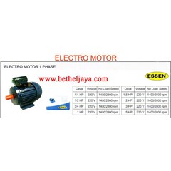 essen electro motor 1 phase 220v