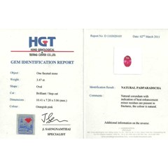 batu permata sparkling padparadcha ( pp 023 + sertifikat)