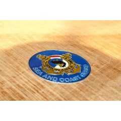 stiker timbul embossed logo sea and coastguard