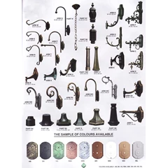 variasi lampu dinding taman, pilar, dan contoh warna