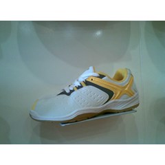 sepatu badminton specs mendalist jr white/ yellow/ dark grey ( original )