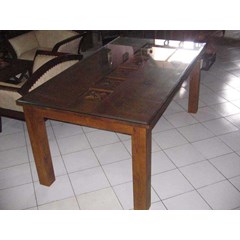 kemi kawung dining table + glass 8 mm