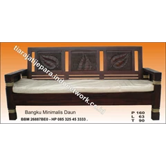 bangku minimalis ukir daun bunga sepatu