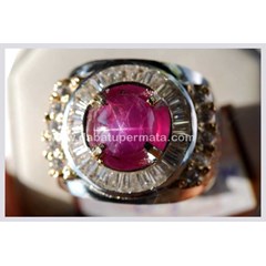 batu mulia ruby star burma unheat ( rbs 107 + sertifikat)