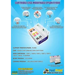 cartridge ciss t0871, t0878, t0872, t0873, t0874, t0877, t0870 epson r1900 ( khusus modif)