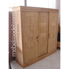 lemari pakaian sabuk model minimalis kayu jati