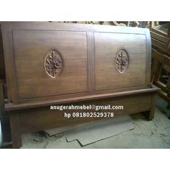 tempat tidur minimalis mawar lengkung ukir jati jepara