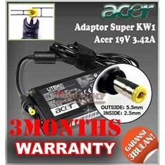 adaptor/ adapter/ charger acer 19v 3.42a original/ asli/ genuine/ compatible/ kw1 for/ untuk laptop/ notebook/ netbook/ netbuk acer ferrari series ( 5.5 * 1.7 mm / 5.5 * 2.1 mm / 5.5 * 2.5 mm)