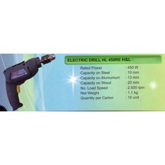 h& l electric drill hl450re