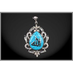 perhiasan antik pirus biru persia top ( ps 006)