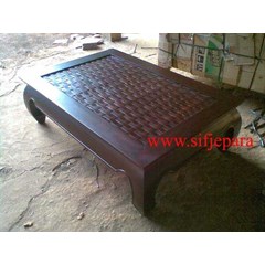 meja kopi anyaman bambu/ ketapang ud sifjepara( sentra industri furniture jepara)