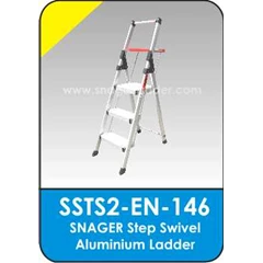 snager step swivel aluminium ladder / tangga kerja aluminium step fleksibel ( model : ssts2-en-146)