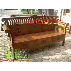 bench straight slat antique