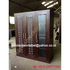 murah almari minimalis 3pintu kaca