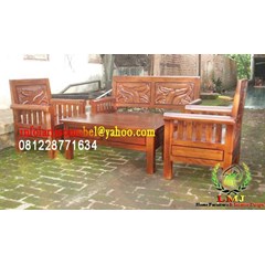 meja dan kursi tamu minimalis ukiran lompong set
