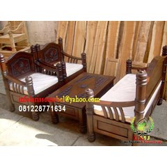set meja kursi tamu minimalis model peluru