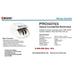 mesin hitung uang, money counter origin pronotes