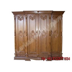 murah lemari pakaian jati model peluru 4pintu spanyol