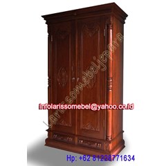 murah almari pakaian jati model peluru 2pintu