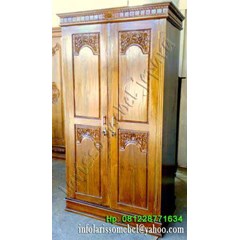 murah almari pakaian jati 2pintu model majapahit