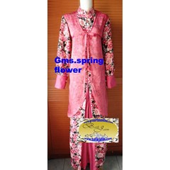gamis batik spring flower pink, made by order