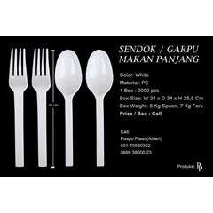 sendok / garpu makan plastik putih