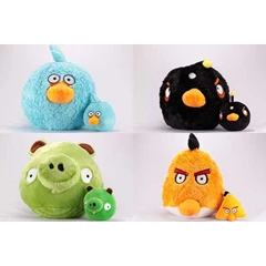 angry bird xl 50cm warna hijau, kuning, biru, hitam