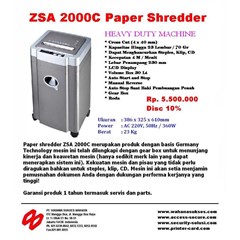 paper shredder ; mesin penghancur kertas zsa 2000c