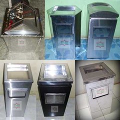 standing ashtray stainless, tempat sampah stainless kotak