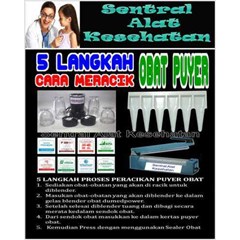 5 langkah cara racik puyer obat [ blender obat+ sendok obat+ kertas puyer+ sealer obat]