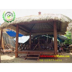 gasebo kayu kelapa atap alang-alang