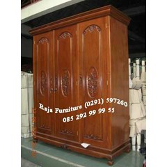 almari pakaian jati angsa pintu 3