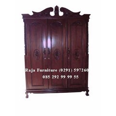 almari pakaian jati kanopi pintu 3
